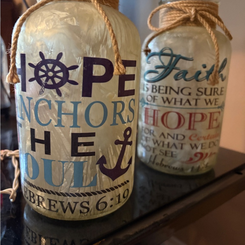 Decorative Nautical Glass Jar with Rope Accent